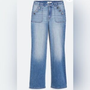 Mason & Belle Mariella High Rise Patch Pocket Flare Jeans Size 10 / 30